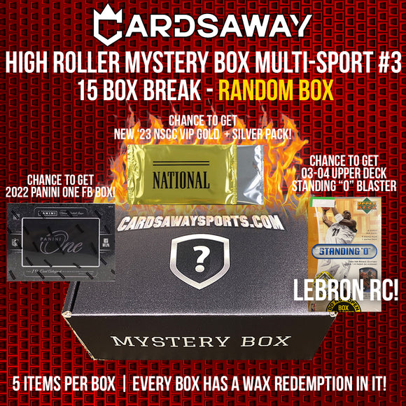 HIGH ROLLER MYSTERY BOX MULTI-SPORT  - 15 Box Break - RANDOM BOX #3 (EVERY BOX HAS WAX!) EXCLUDED FROM DISCOUNTS